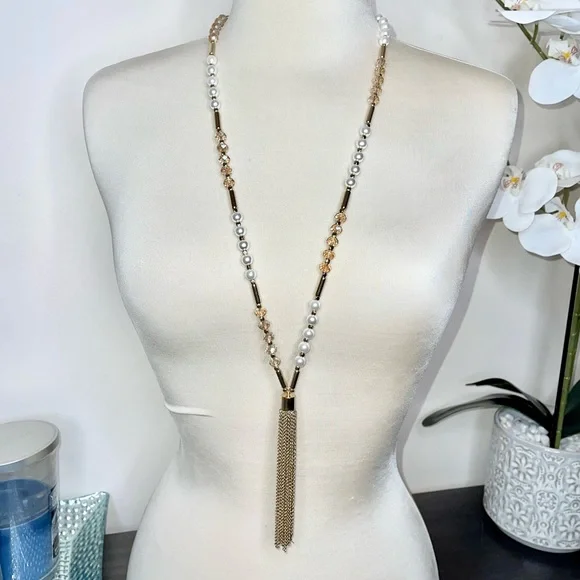 Boho Beaded Pearl Tassel Necklace - Picture 8 of 12